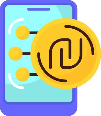 İsrail Shekel para birimi simgesi, vektör illüstrasyonu