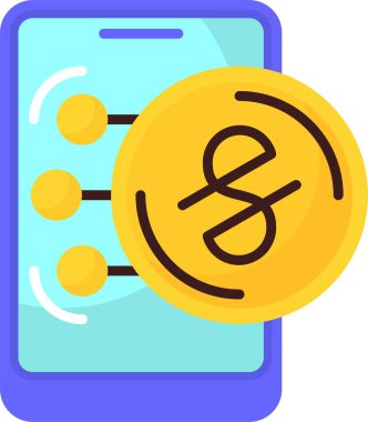 Özbekistan Som para birimi simgesi, vektör illüstrasyonu