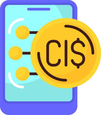 Cayman Adaları Dolar vektör illüstrasyonu