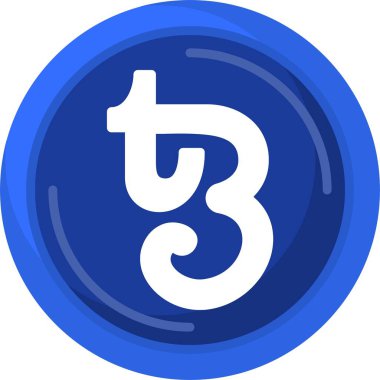 Tezos logo web simgesi vektör illüstrasyonu 