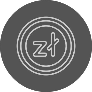 Polonya Zloti para birimi simgesi, vektör illüstrasyonu