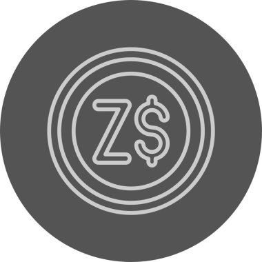 Zimbabve Doları ikon vektör illüstrasyonu