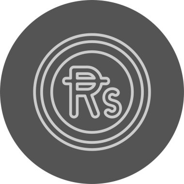 Mauritian Rupi para birimi simgesi, vektör çizimi