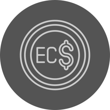 Doğu Karayip Doları ikon vektör illüstrasyonu