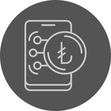 Türk Lirası para birimi simgesi, vektör illüstrasyonu