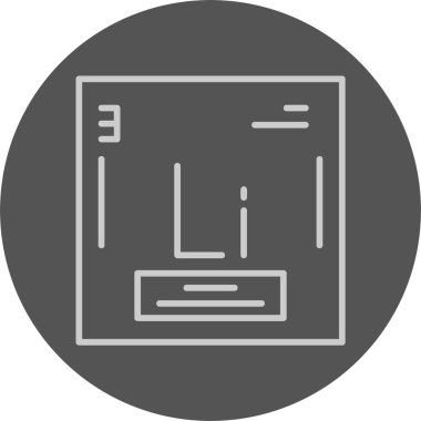 Lityum web simgesi vektör illüstrasyonu