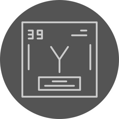 Yttrium web simgesi vektör illüstrasyonu