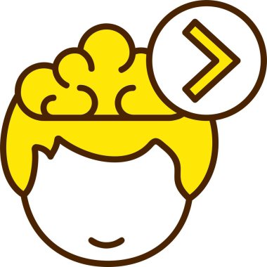 Vektör çizimi, insan düşüncesinin simgesi, Chevron İleri