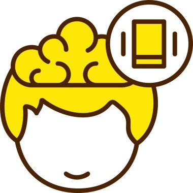 Vektör illüstrasyonu, insan düşüncesinin simgesi, titreşim