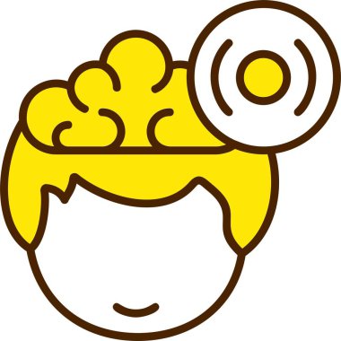 Vektör çizimi, insan düşüncesinin simgesi, odaklan 