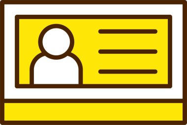 Kimlik kartı web simgesi vektör illüstrasyonu