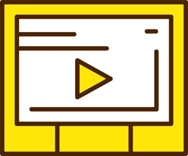 Video web simgesi, basit illüstrasyon