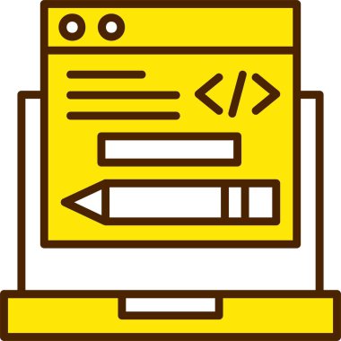 Kodlama, Programlama Simgesi, Renkli Vektör İllüstrasyonu