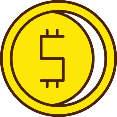 Dolar İşareti Web simgesi, basit illüstrasyon