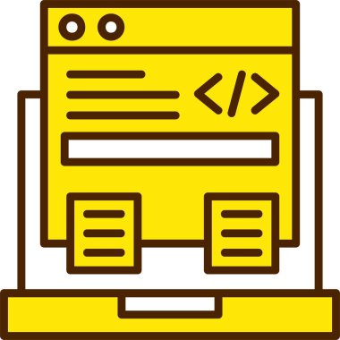 Kodlama, Programlama Simgesi, Renkli Vektör İllüstrasyonu