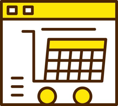 E-ticaret Web Simgesi, Basit İllüstrasyon