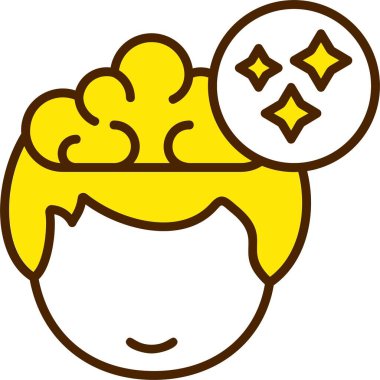 Vektör çizimi, insan düşüncesinin simgesi, hayal gücü.