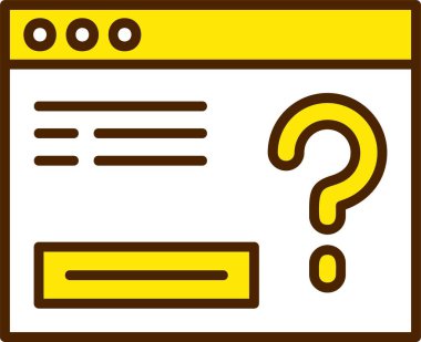 SSS Web simgesi basit illüstrasyon 