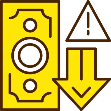 Fiyat Düşürme Uyarısı Web Simgesi, Basit İllüstrasyon