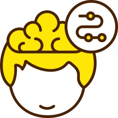 Vektör çizimi, insan düşüncesinin simgesi, strateji