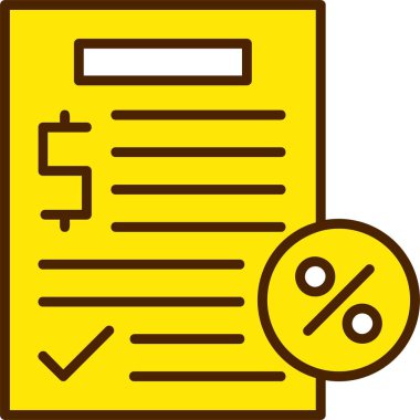 Vergilendirme dosya simgesi, vektör illüstrasyonu  