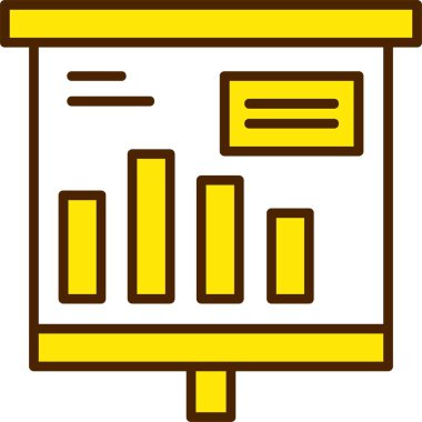 Grafikler ve grafikler sunum tahtasında, vektör illüstrasyonu basit tasarım