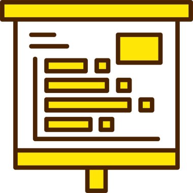 Grafikler ve grafikler sunum tahtasında, vektör illüstrasyonu basit tasarım