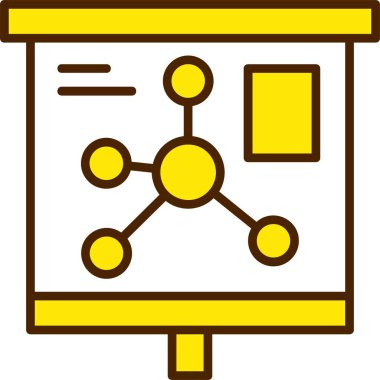 Grafikler ve grafikler sunum tahtasında, vektör illüstrasyonu basit tasarım