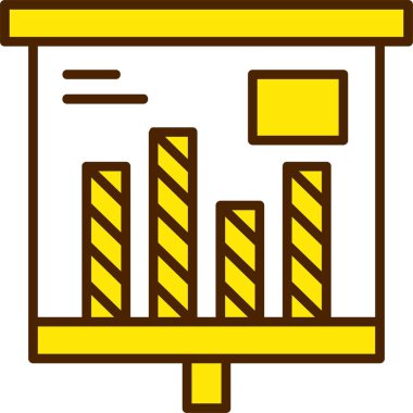 Grafikler ve grafikler sunum tahtasında, vektör illüstrasyonu basit tasarım
