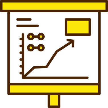 Grafikler ve grafikler sunum tahtasında, vektör illüstrasyonu basit tasarım