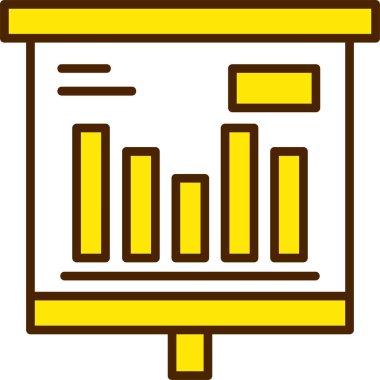 Grafikler ve grafikler sunum tahtasında, vektör illüstrasyonu basit tasarım