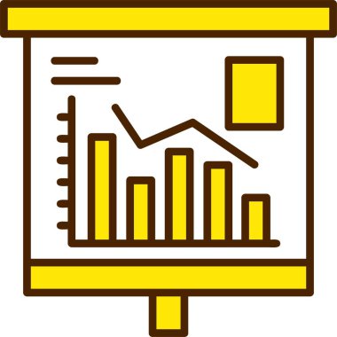 Grafikler ve grafikler sunum tahtasında, vektör illüstrasyonu basit tasarım