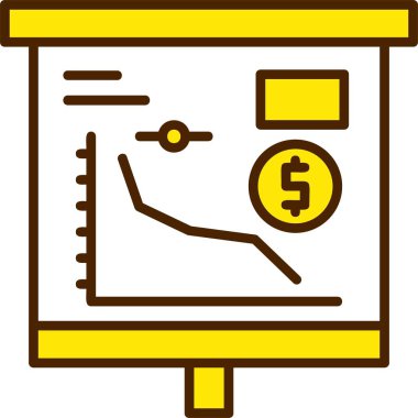 Düşen ekonomi simgesi, vektör illüstrasyonu