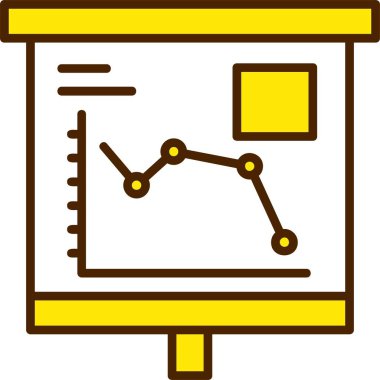 Grafikler ve grafikler sunum tahtasında, vektör illüstrasyonu basit tasarım