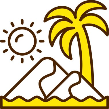 Sand Dunes Web Simgesi, Basit İllüstrasyon