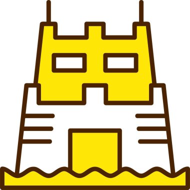 Kumdan kale ağ ikonu vektör illüstrasyonu 