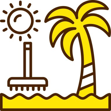 Plaj simgesi, vektör illüstrasyonu basit tasarım