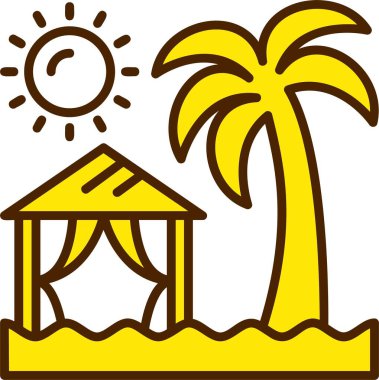 Plaj simgesi, vektör illüstrasyonu basit tasarım