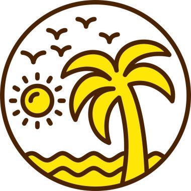 Adanın simge vektör illüstrasyonunda avuç içi