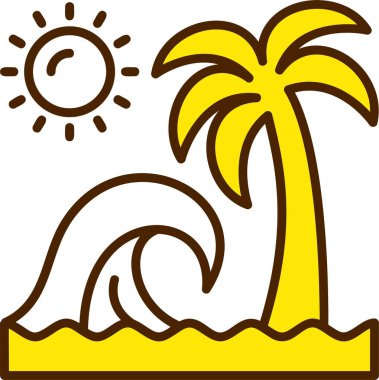 Plaj simgesi, vektör illüstrasyonu basit tasarım