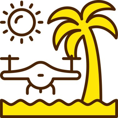 Plaj simgesi, vektör illüstrasyonu basit tasarım