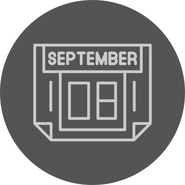 8 Eylül takvim ikonu vektör illüstrasyonu