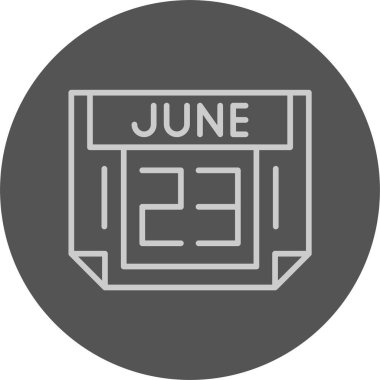 23 Haziran tarihi, takvim simgesi vektör illüstrasyonu 