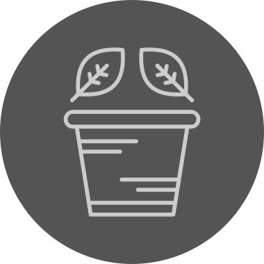 bitki saksısı simgesi, vektör illüstrasyonu