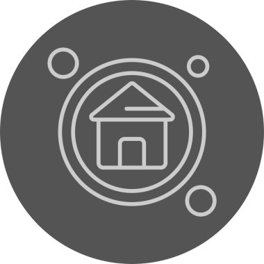 Ev Düğmesi Simgesi Basit Vektör İllüstrasyonu