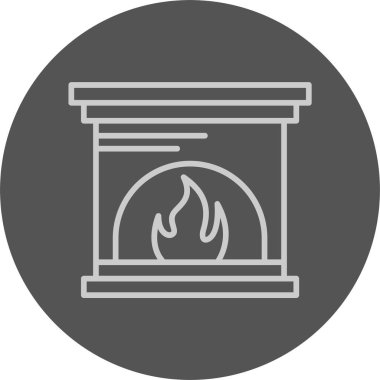 şömine web simgesi, vektör çizim