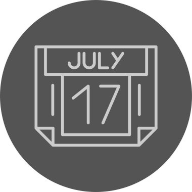 17 Temmuz tarihi, takvim ikonu vektör illüstrasyonu 
