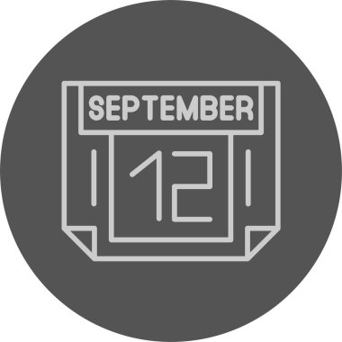 12 Eylül takvim ikonu vektör illüstrasyonu