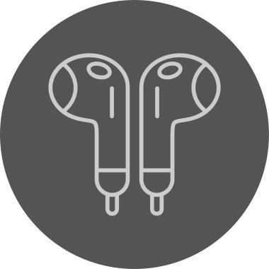 Earphones web icon simple illustration