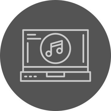 müzik web simgesi basit illüstrasyon